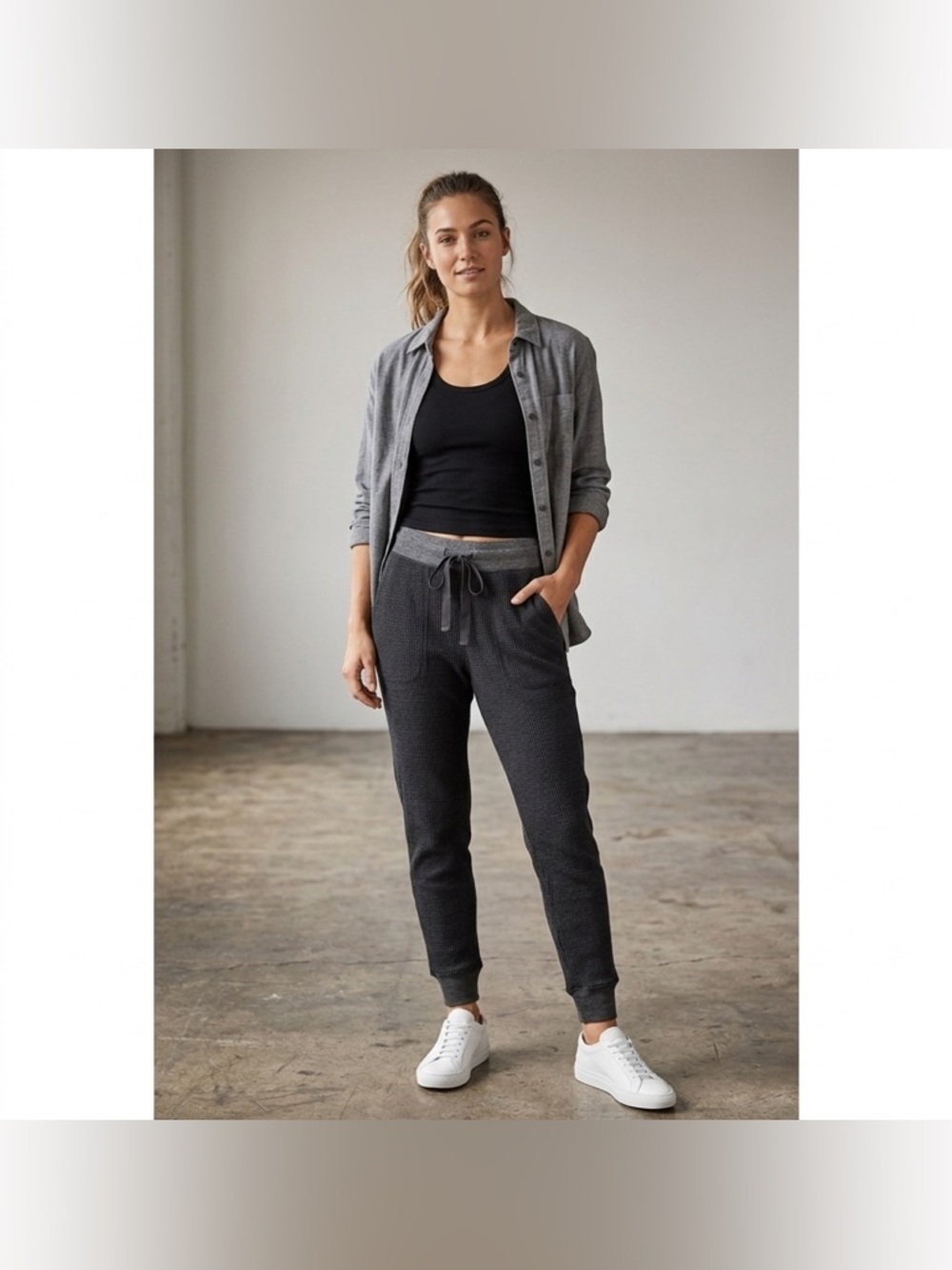 J. Crew Grey Relaxed Fit Waffle Sweatpants joggers Size S